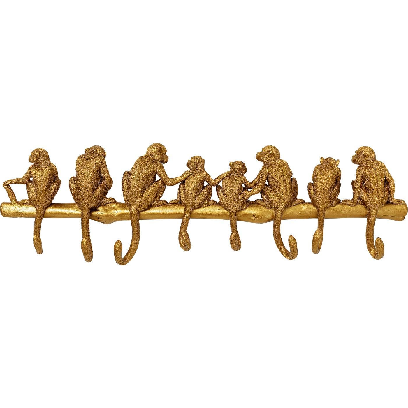 Wand kapstok aap haak goud 70cm Kare Design