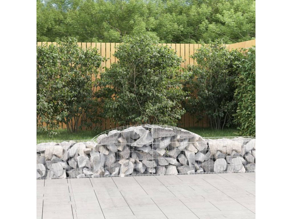Cestas de gaviones arqueadas 6 piezas 300x50x40/60 cm hierro galvanizado