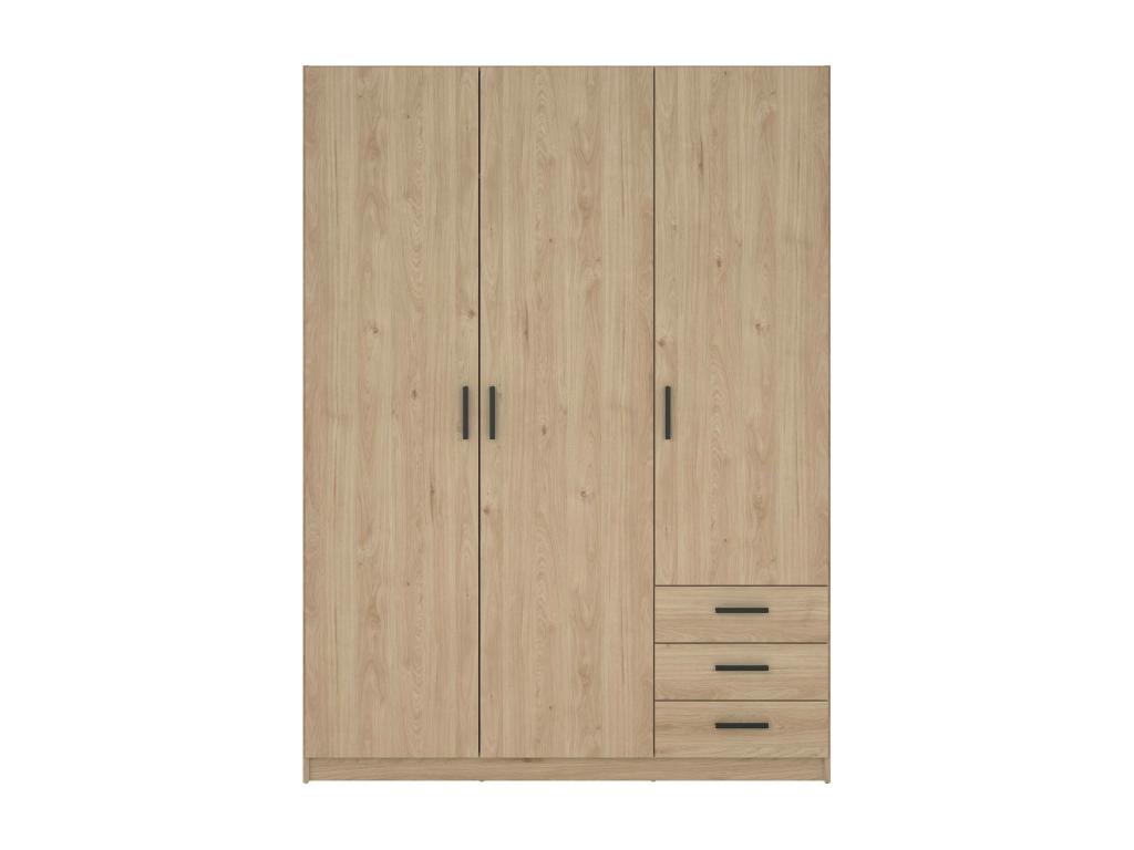 Armario 3 puertas Dsenk, Muebles de dormitorio, Vestidor, Armario de ropa, 147x50 h200 cm, Roble