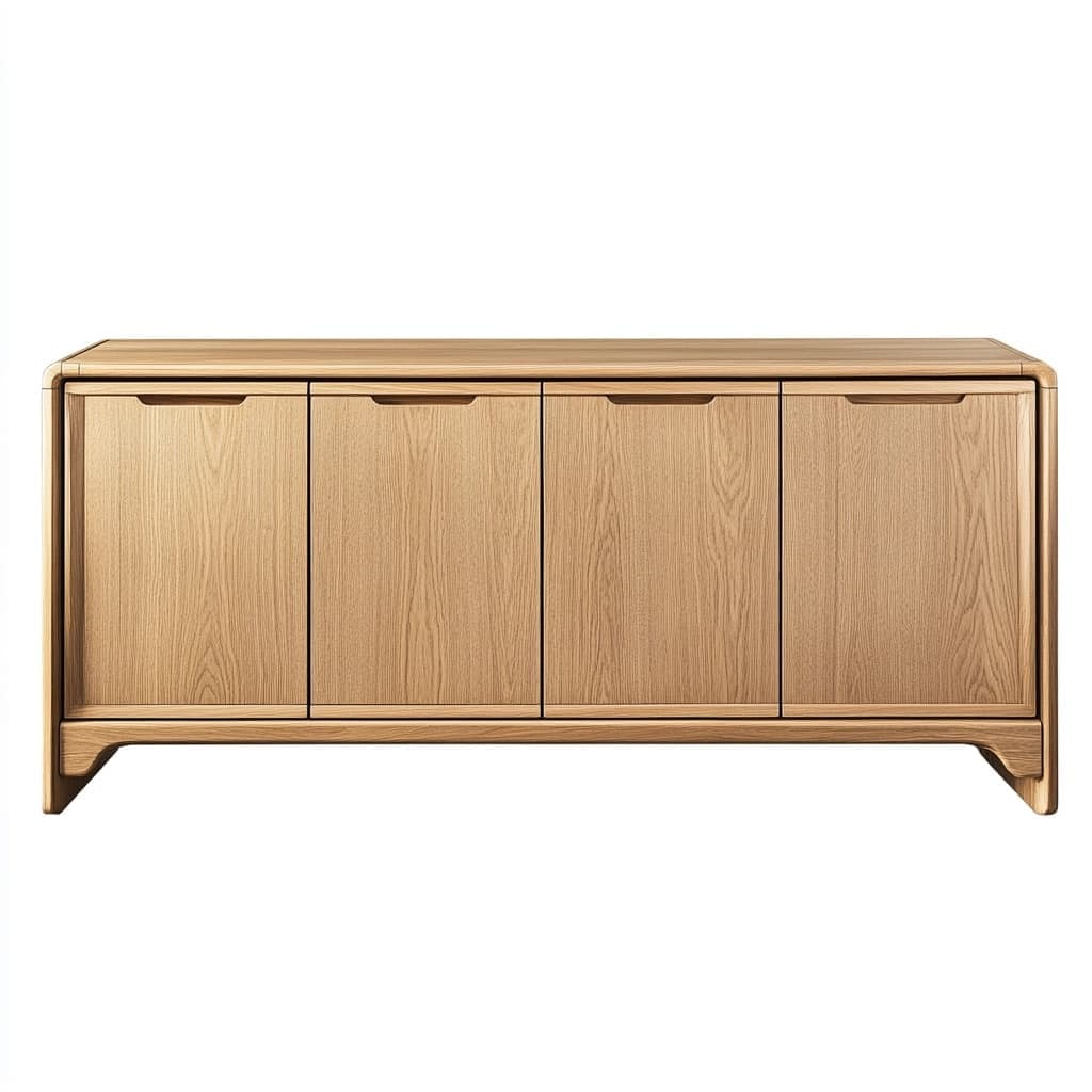Aparador de Madera de Roble Rectangular Natural 150x40x80 cm