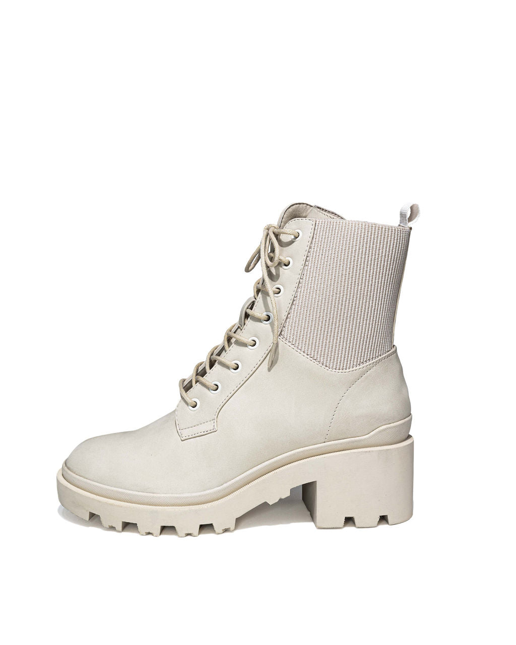 Willa Heeled Lace Up Boot - Cream - Se7enfashion