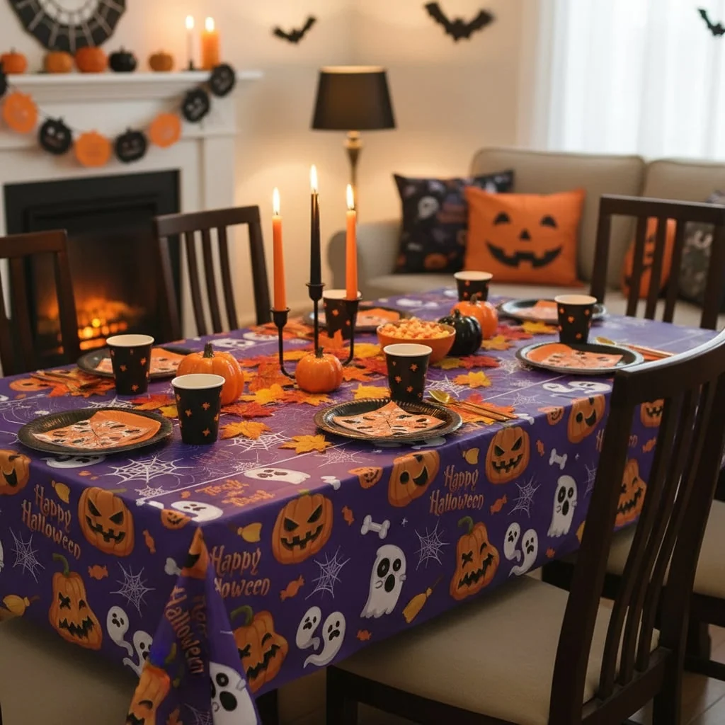 Halloween Decoration Tablecloth Party Spiderweb Pattern - Image 3 Halloween Decoration Tablecloth Party Spiderweb Pattern - Image 3