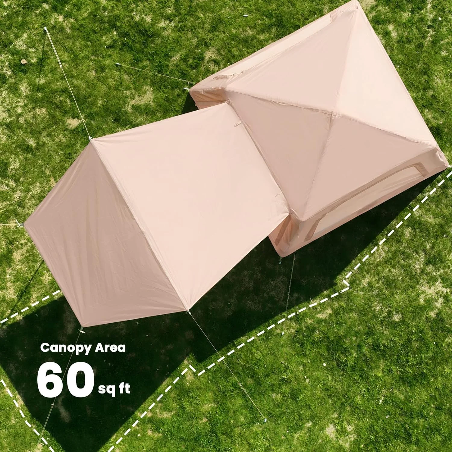 Lilypelle 4-6 Person Blow Up Inflatable Tent with Stove Jack, Hot Tent for Camping with Hand Pump, Waterproof Inflatable Camp Tent with Mesh Windows, Easy Setup Glamping Inflatable House - Image 53