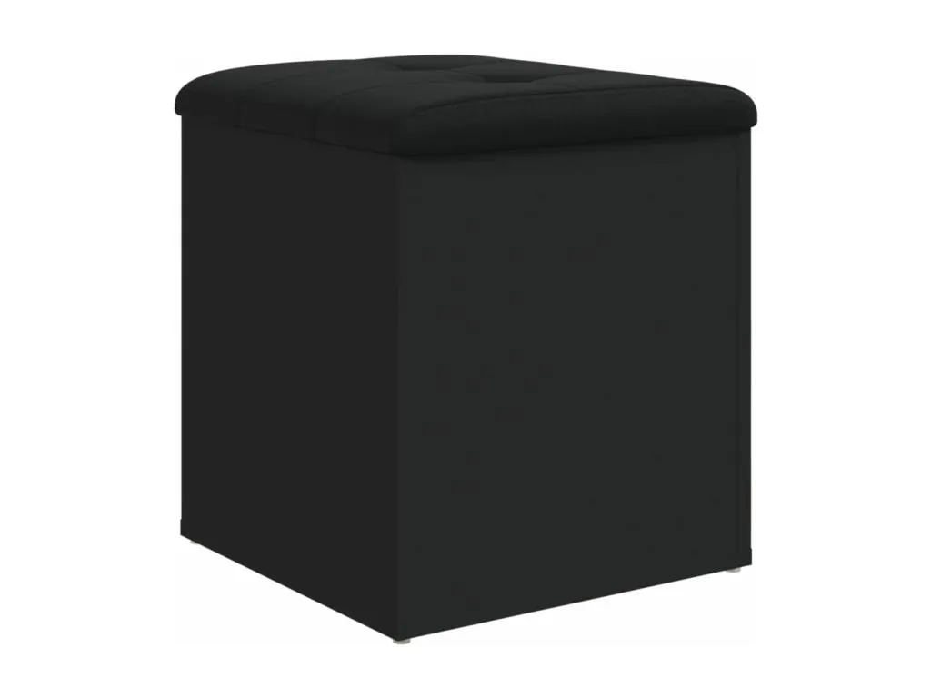 Banco de almacenaje madera contrachapada negro 42x42x45 cm seo3624711