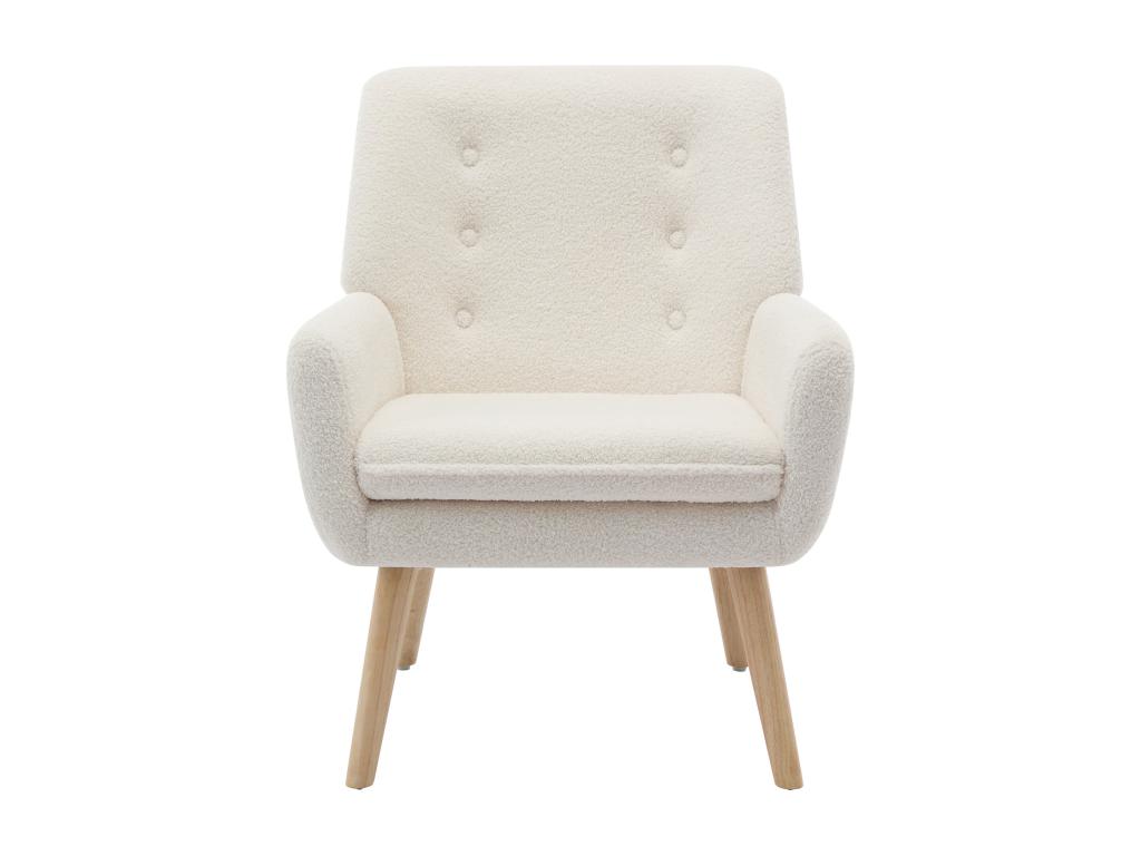 Sillón de tela rizada blanco SERINO