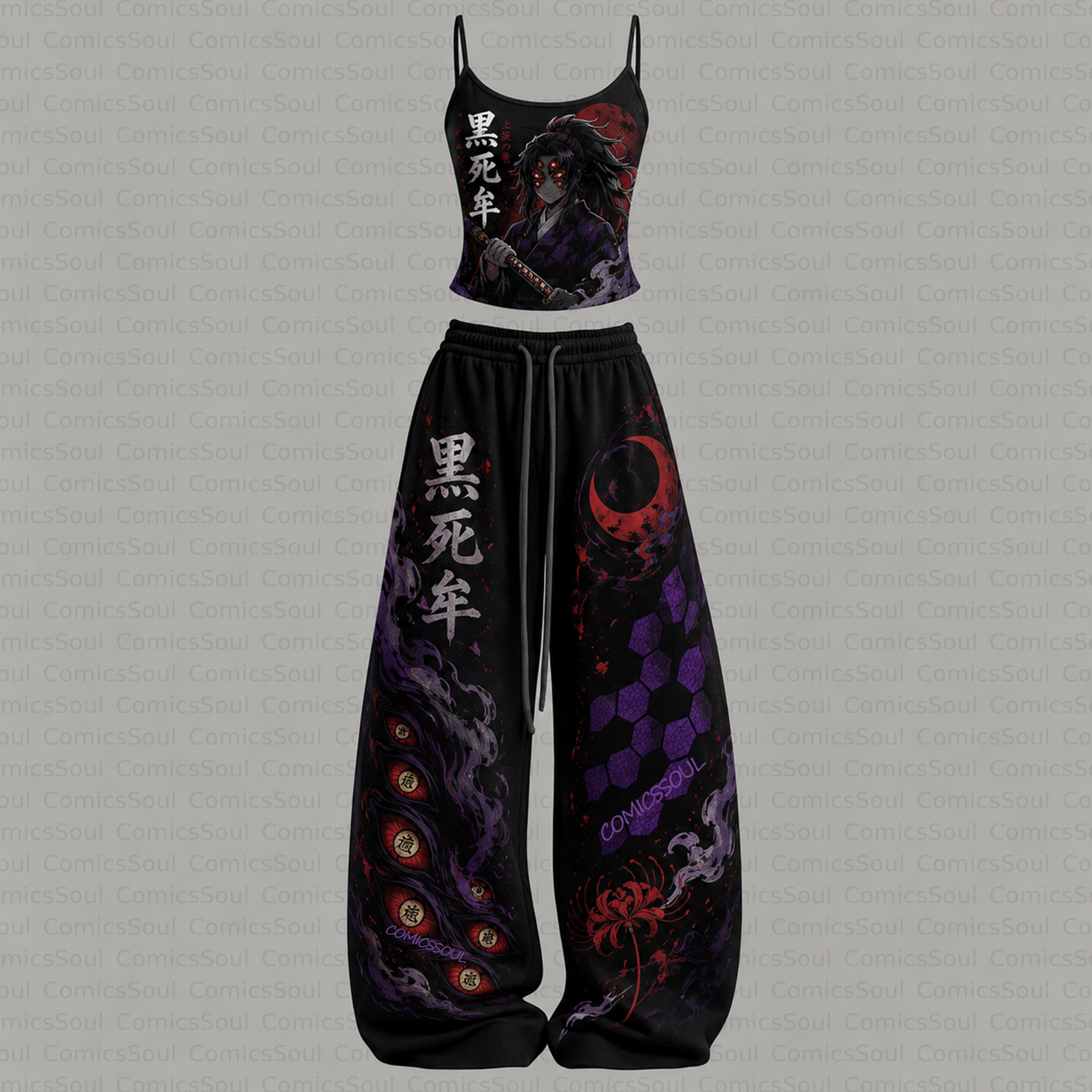 Demon Slayer Top & Elasticated Trousers Two-Piece Set