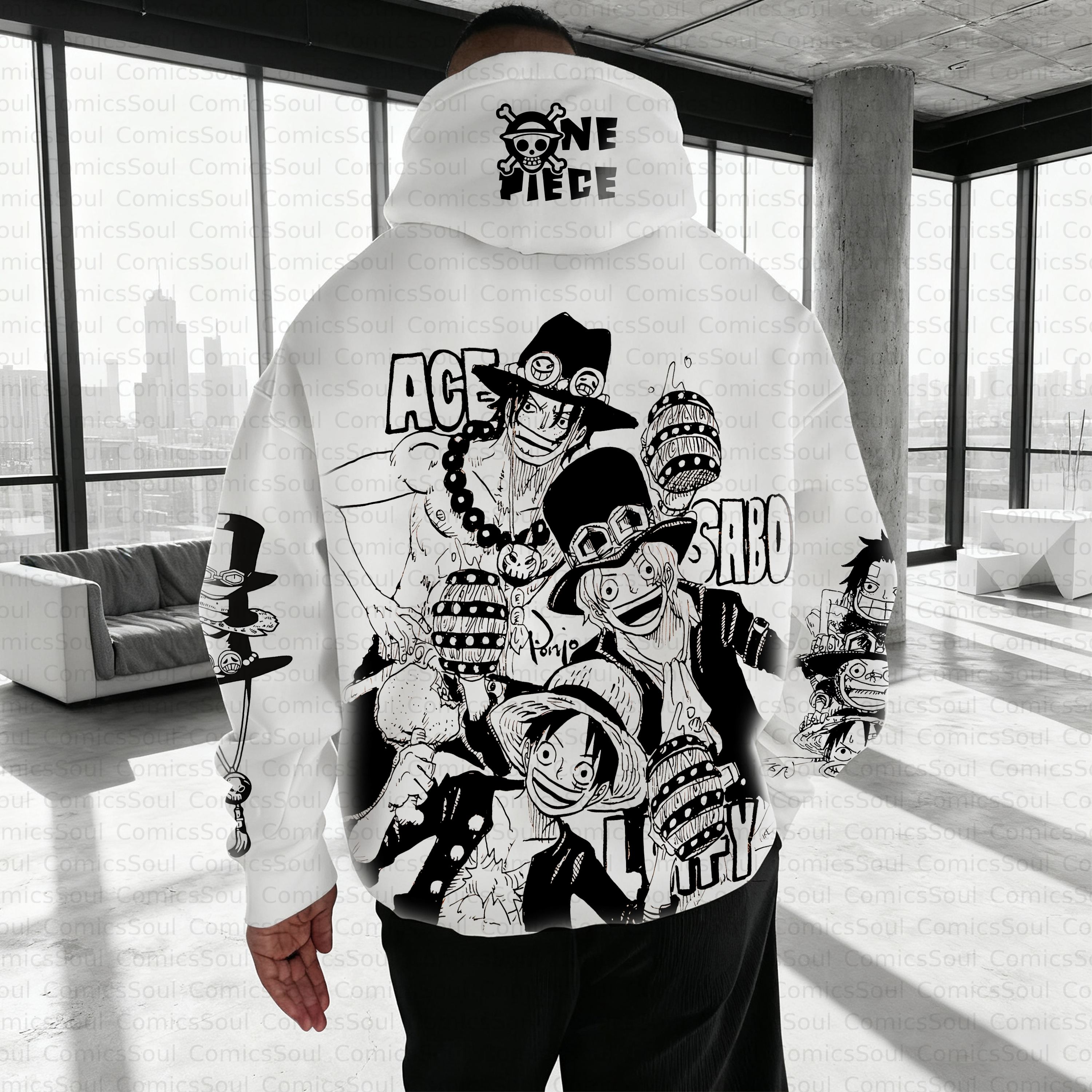 Unisex Anime Inspired Vintage Plush Hoodie