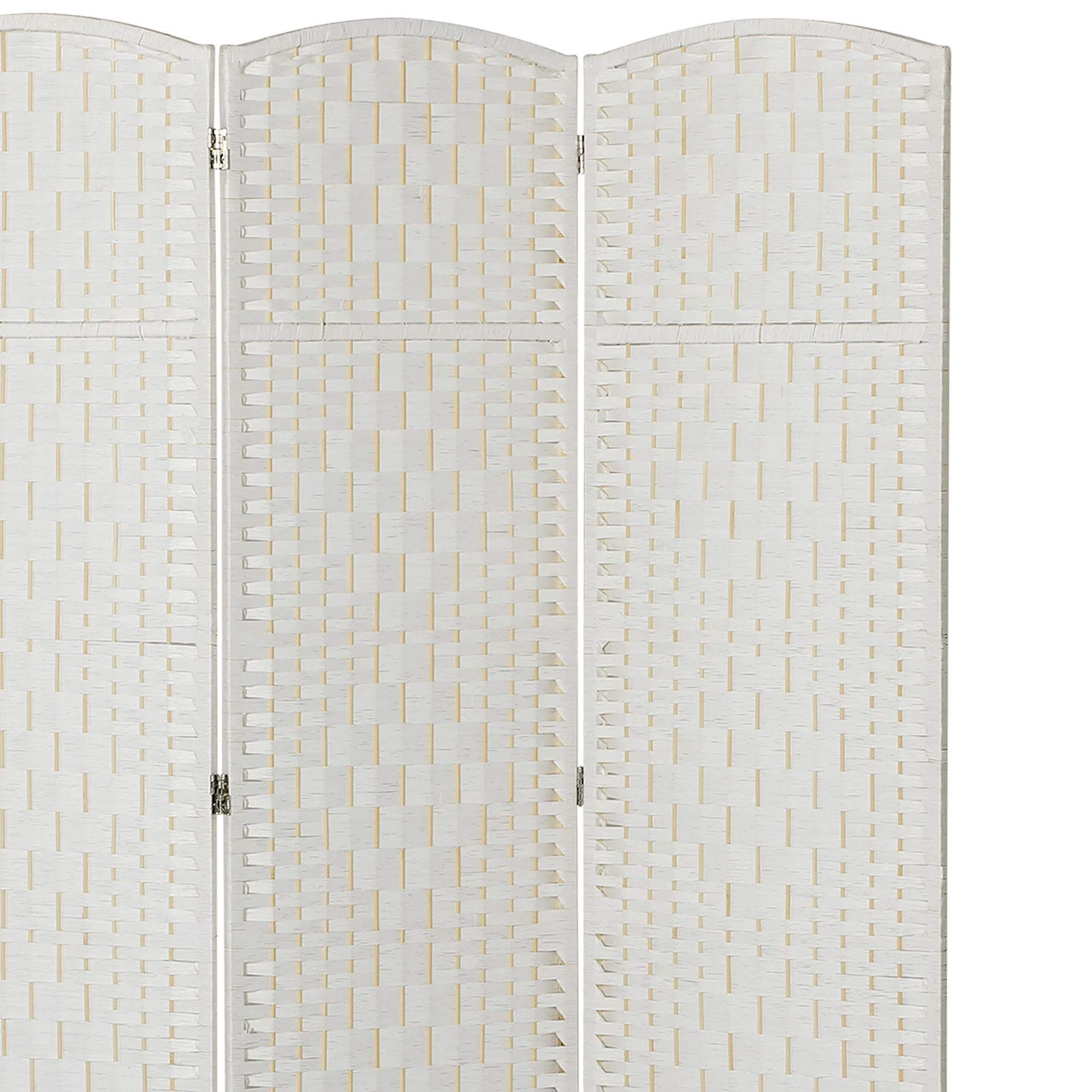 HOMCOM Room Divider, 3 Panel Folding Privacy Screen, 6FT Tall Portable Wicker Weave Partition Wall Divider for Bedroom, Home Office, White - Image 8