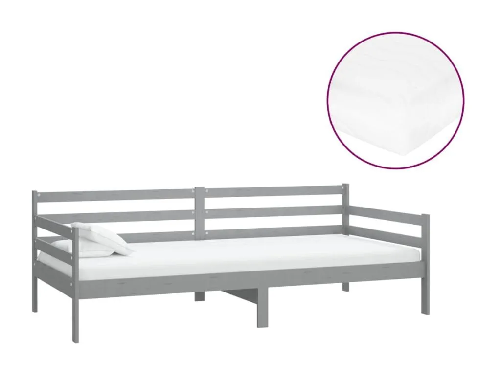 Sofá cama con colchón 90x200 cm Gris Mueblesclasic maciza de Mueblesclasic