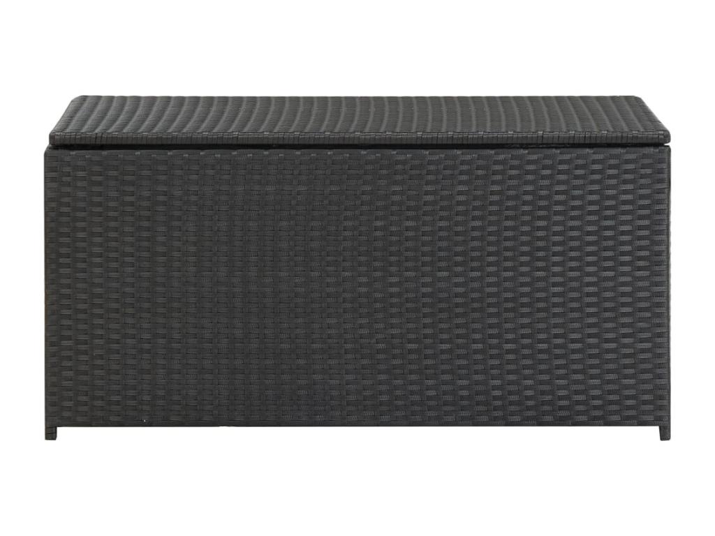 Caja de almacenamiento de jardín de resina tejida 100x50x50 cm negro