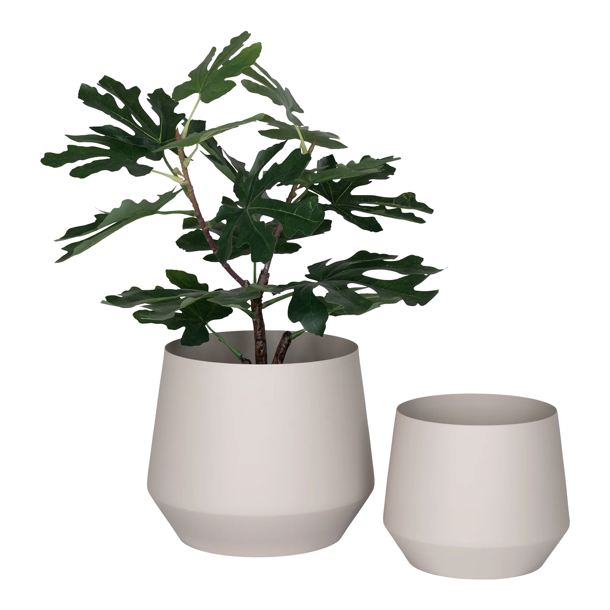 Artichok Yannick Metalen Bloempotten Set van 2 Beige
