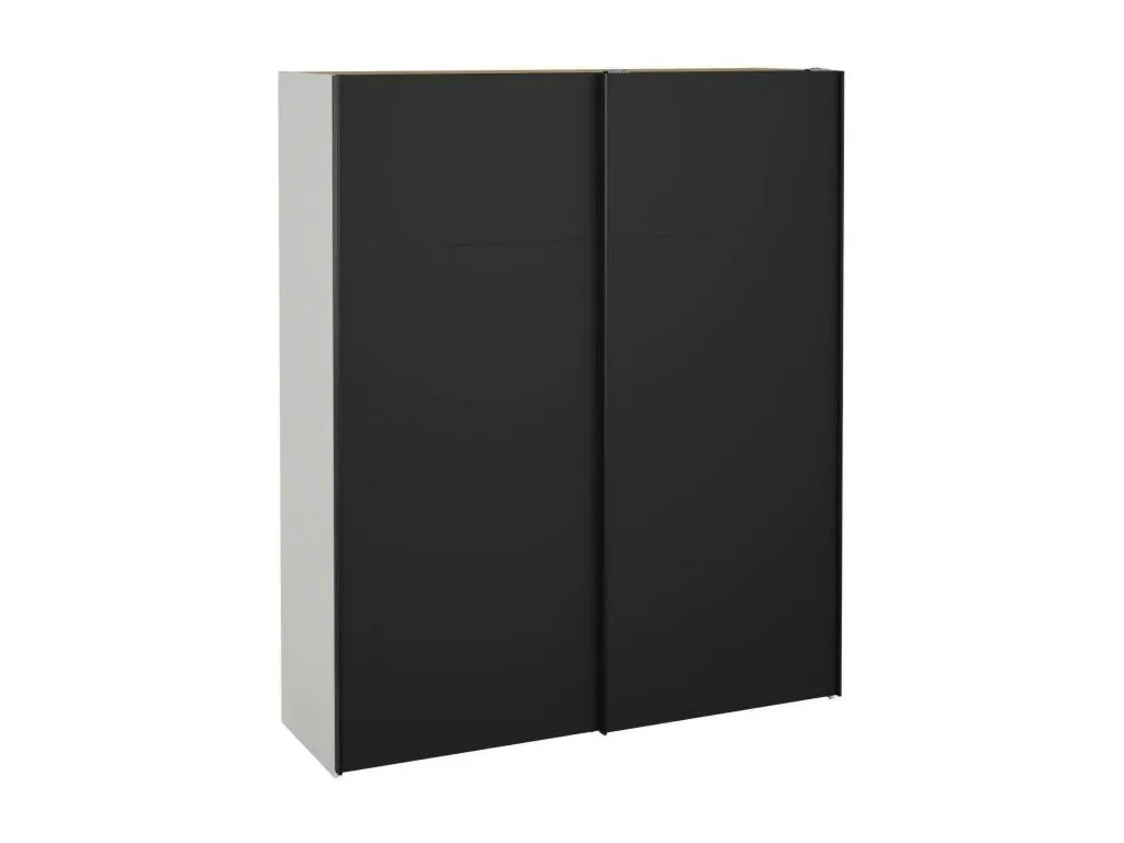 Armario 2 puertas Francomuebleses Muebles de dormitorio Vestidor Armario de ropa 182x61 h220 cm Blanco y Negro