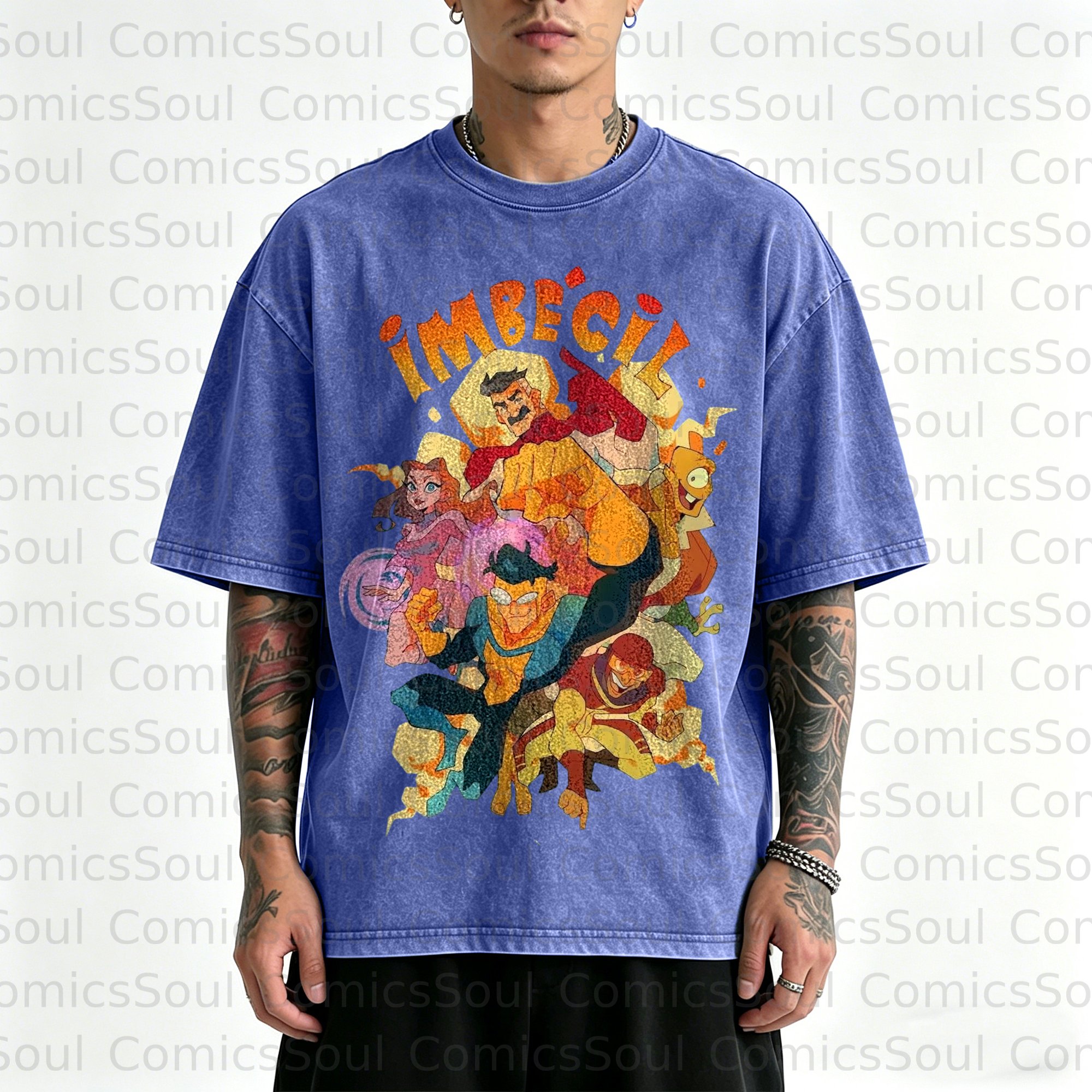 Unisex Anime Inspired Vintage Washed T-Shirt