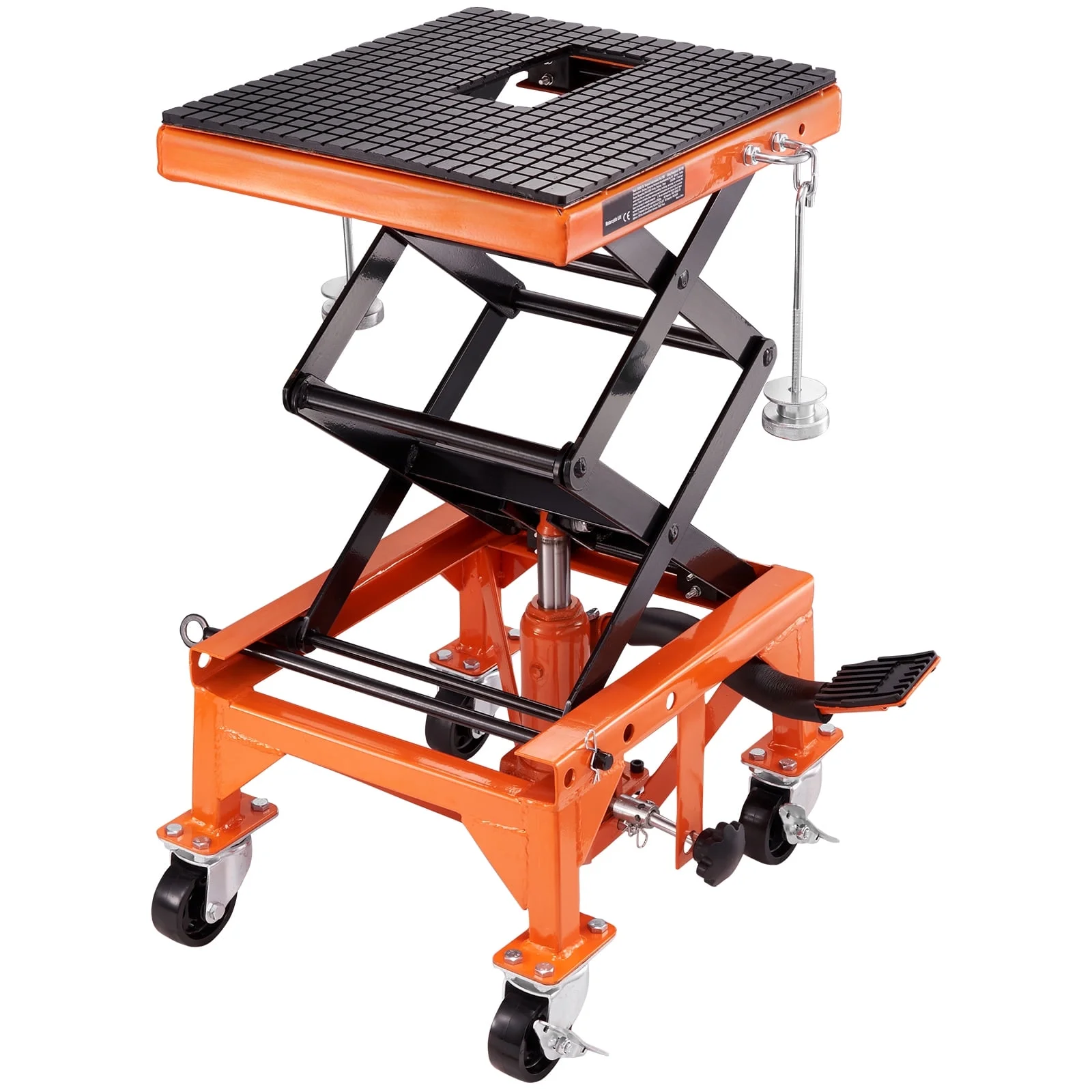 BENTISM Hydraulic Motorcycle Lift Table 350 lbs Height 13'-36' Dirt Bike Scissor Jack Stand with Wide Deck Safety Pin J-hook - Image 9