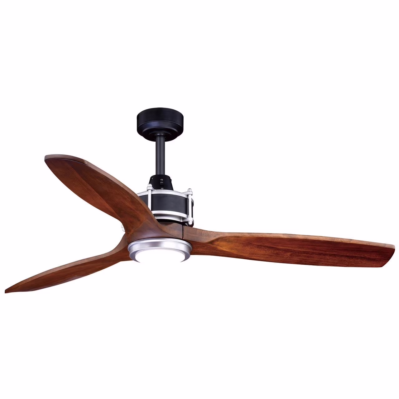 Vaxcel Curtiss Satin Brass Mid-Century Modern MCM Wood Propeller Ceiling Fan with LED Light Kit and Remote - Image 3
