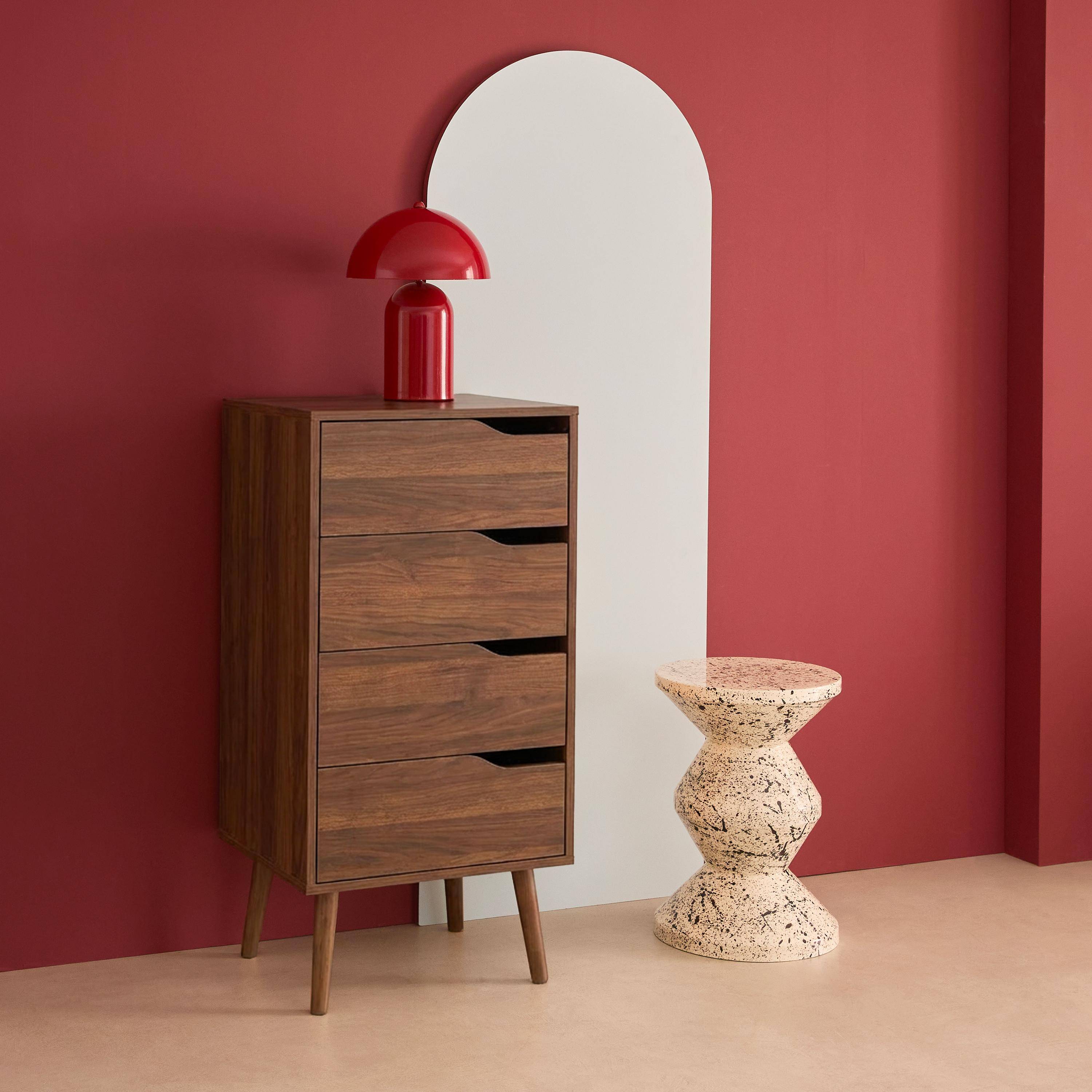 Nepal - Cómoda con efecto madera, 4 cajones