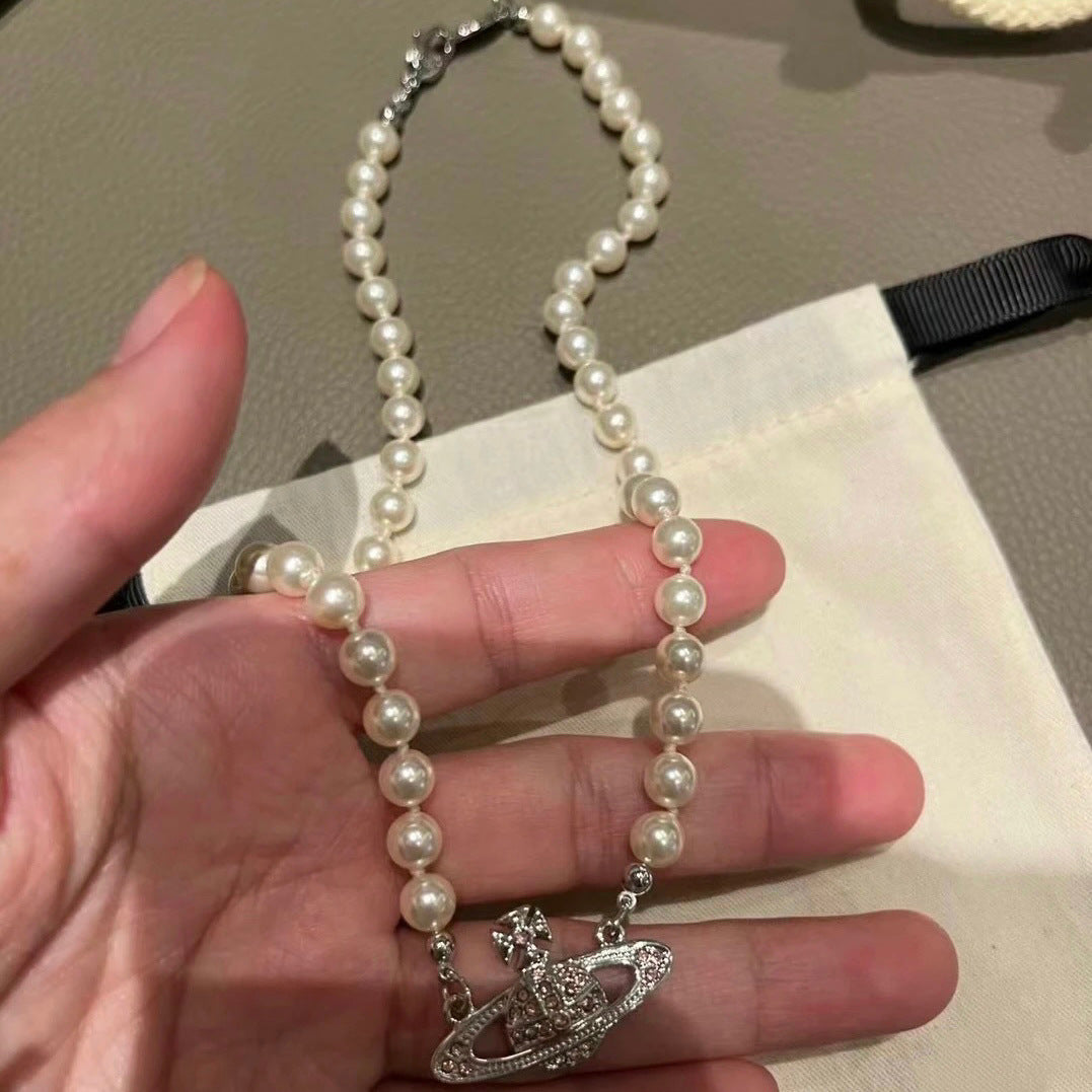 Vivienne Westwood Pink Saturn Necklace - Original Replica Club