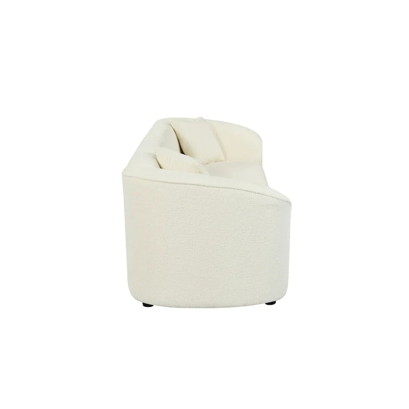 87.5 Boucle Curved 3-Seater Sofa with Sculptural Ergonomics