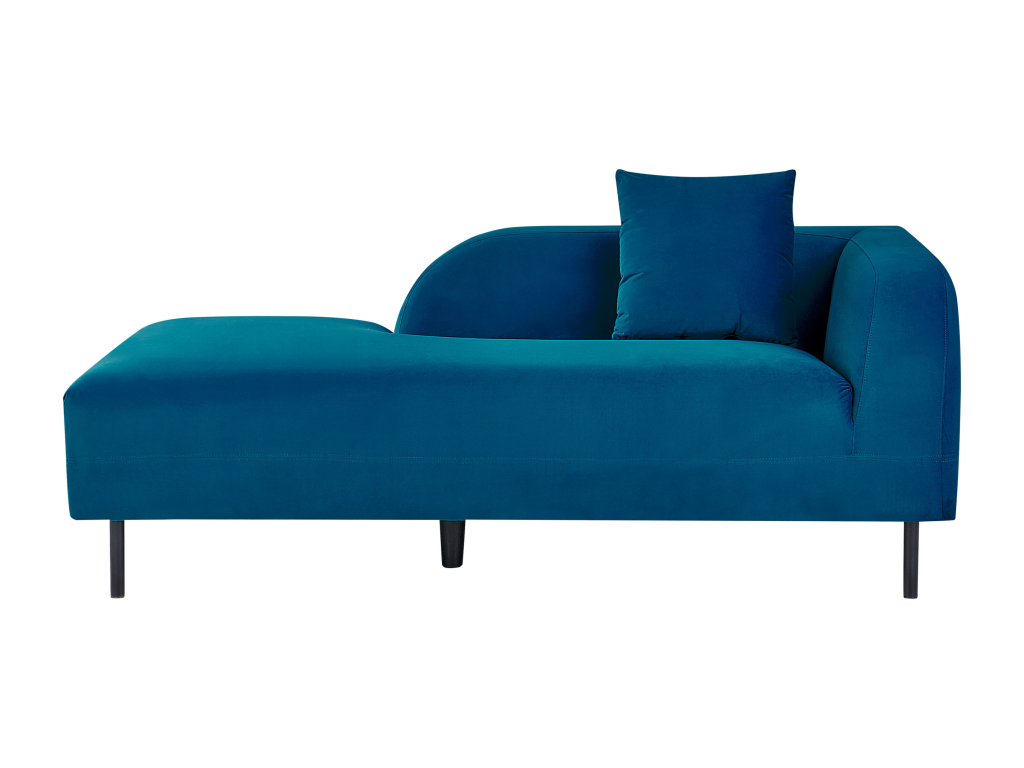 Chaise longue de terciopelo azul marino derecho LE CRAU