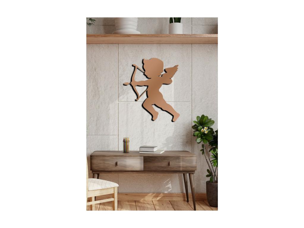 Decoración de Metal Cupido 1, Cobre, 53x1,5x60 cm, Hogarlujo