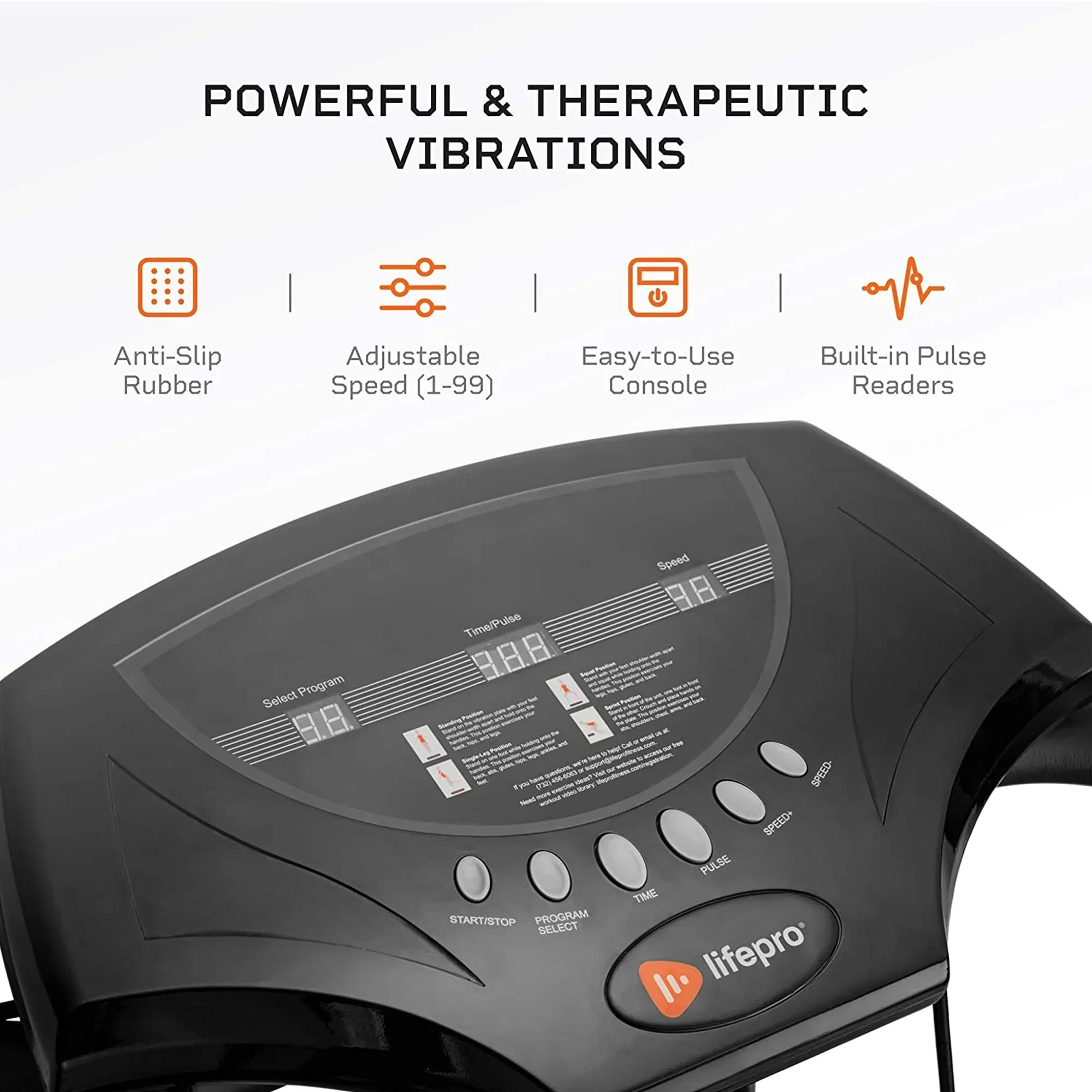 Lifepro Rhythm Vibration Plate Workout Equipment With Resistance Bands, Black - Image 5 Lifepro Rhythm Vibration Plate Workout Equipment With Resistance Bands, Black - Image 5