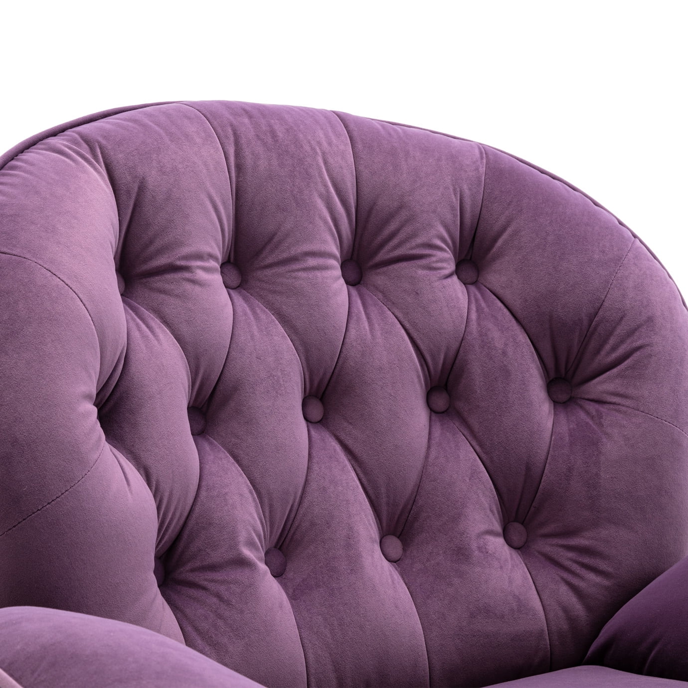 Velvet Swivel Accent Chair with Ottoman Set, Modern Tufted Armchair with Footrest for Living Room Reading TV Chairs for Adults, Comfy Chaise Lounge Chairs with 360 Degree Swiveling for Bedroom, Pink - Image 27