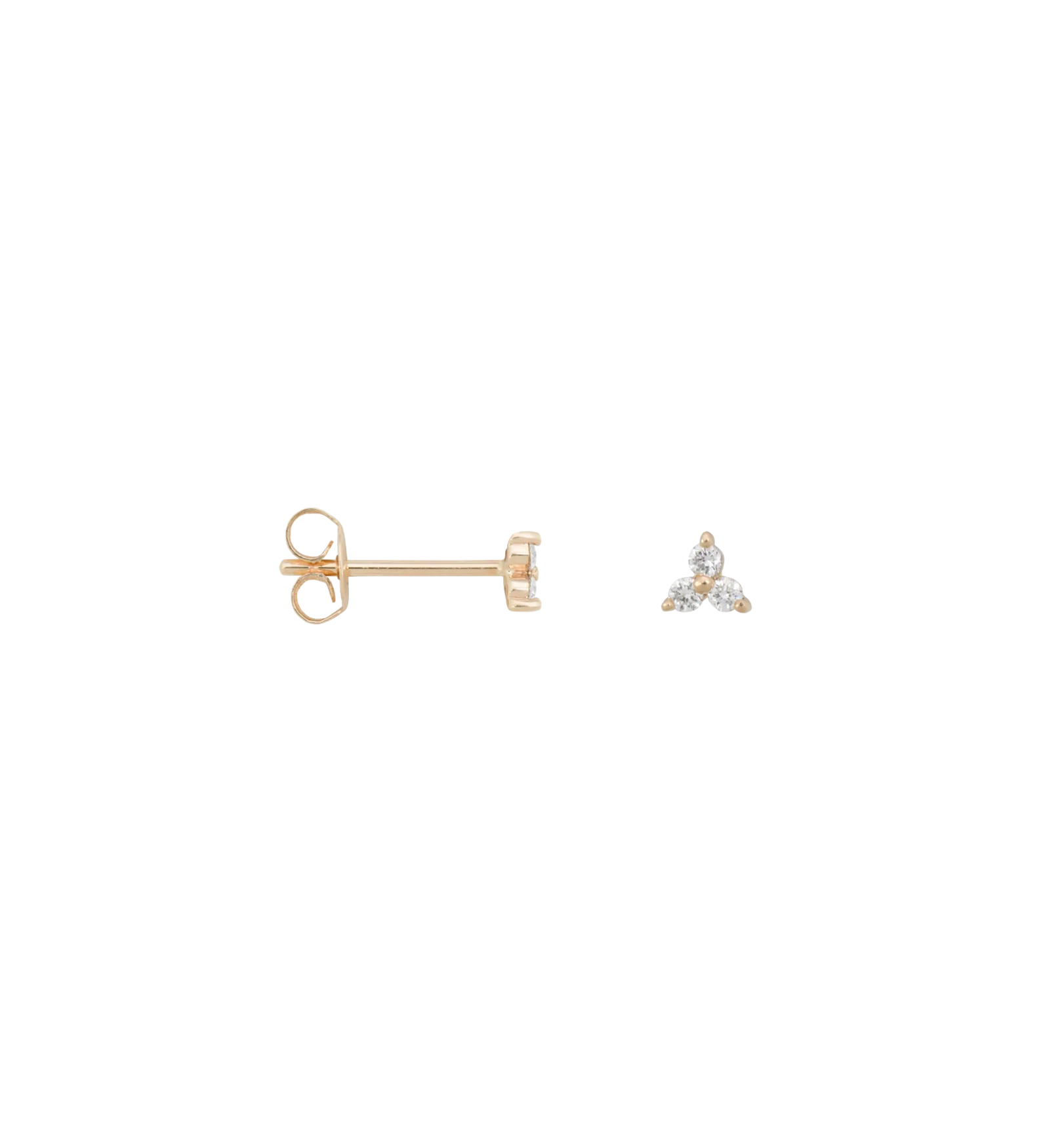 Single Trio Diamond Stud 14K