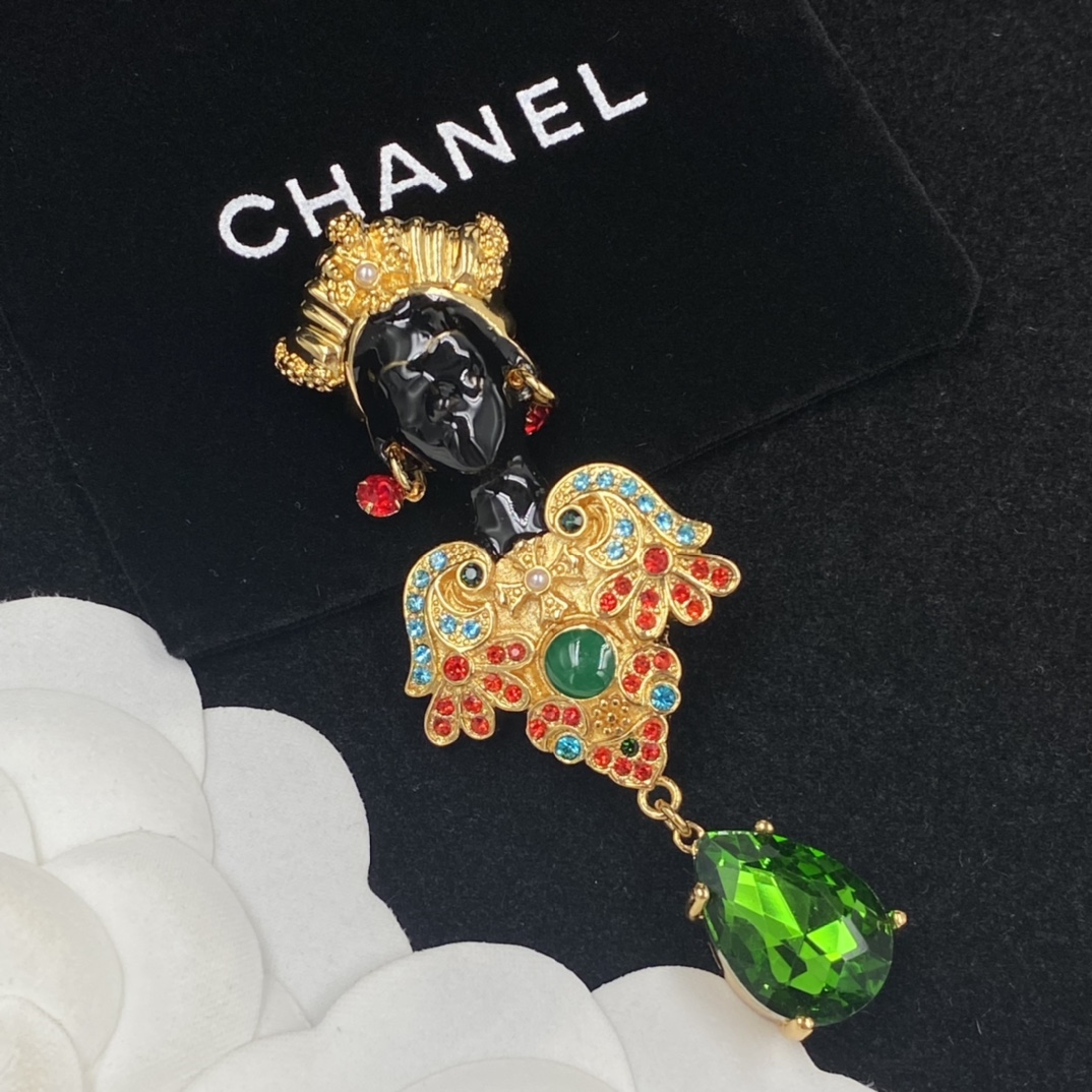 Chanel Vintage Buddha Head Face Brooch - Original Replica Club