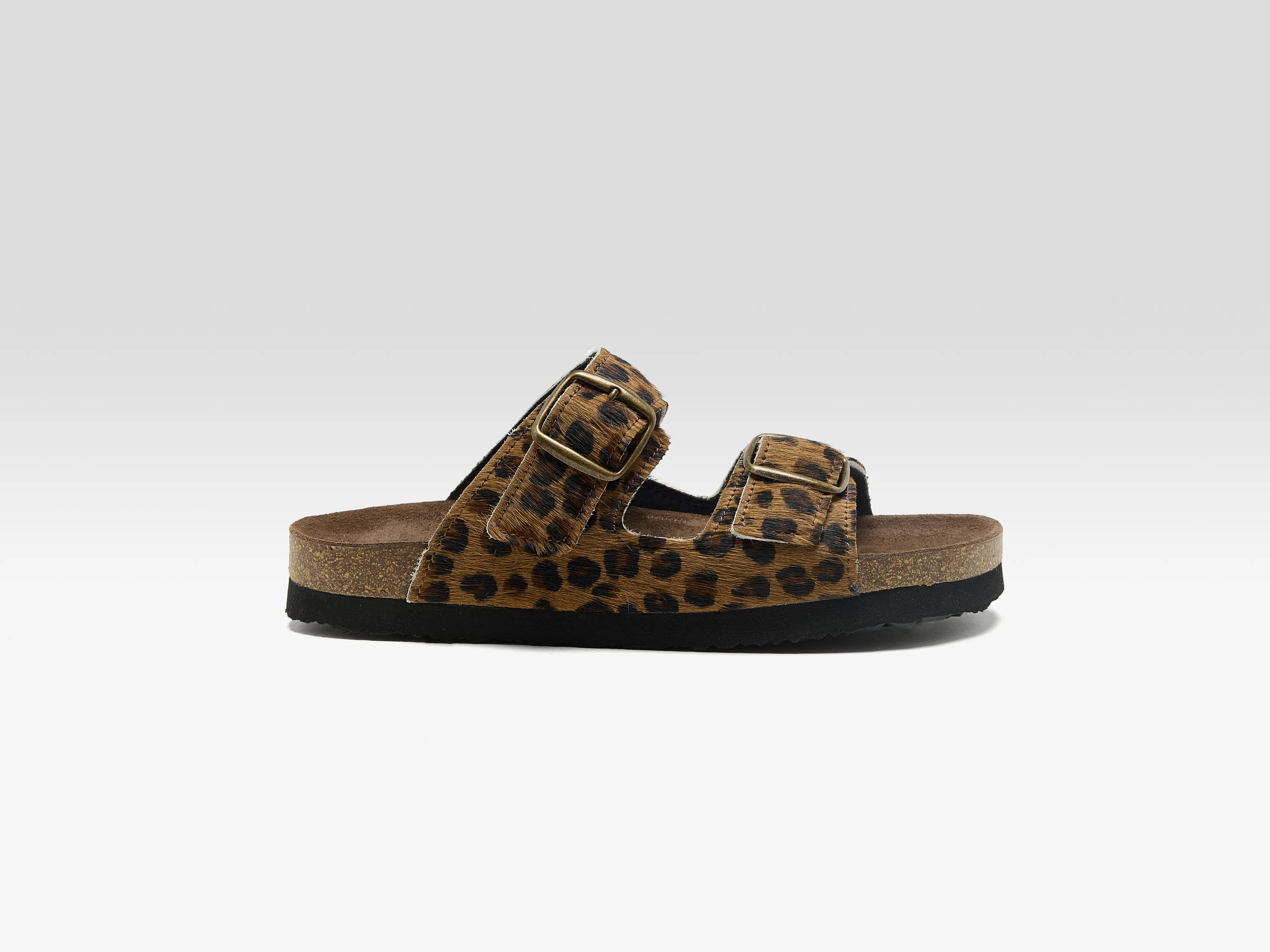 Bellerose Leopard Ponyhair Sandals  (261 / W / BROWN)