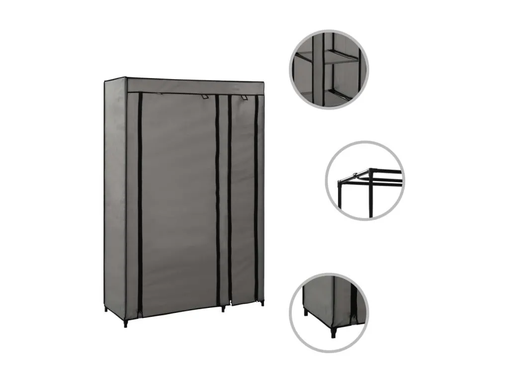 Armario Plegable Gris 110x45x175 cm Tela