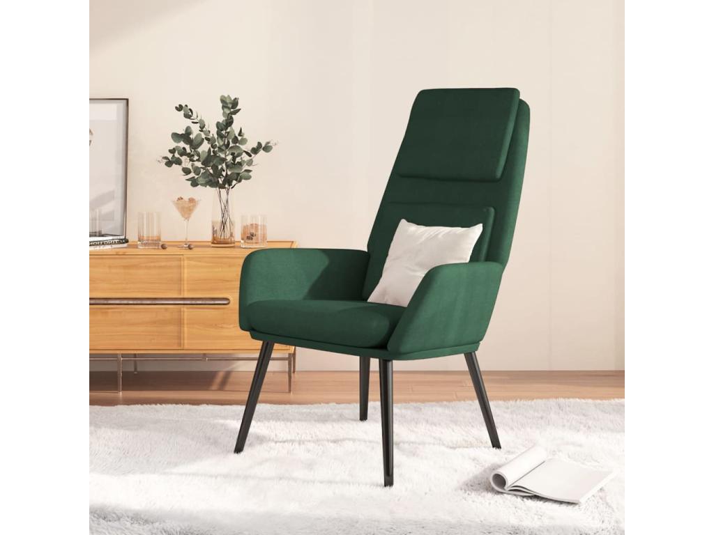 Sillón de Cozetiq de tela verde oscuro