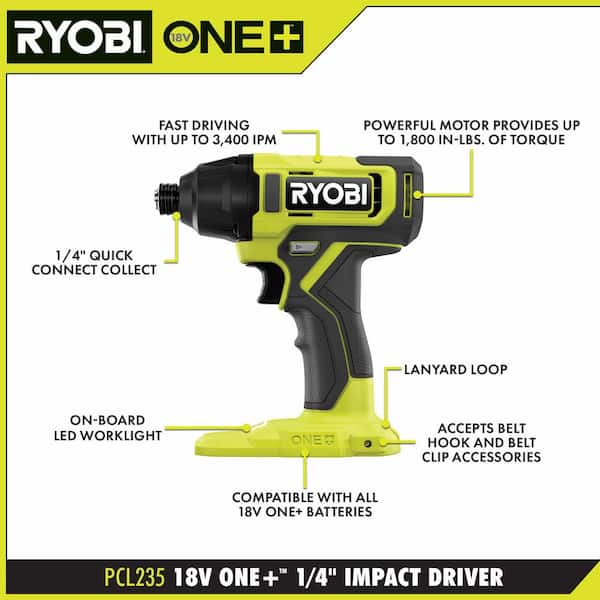 ONE+ 18V Cordless 2-Tool Combo Kit with Drill/Driver, Impact Driver, (2) 1.5 Ah Batteries, and Charger - Image 4