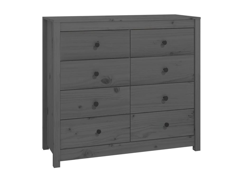 Armario auxiliar de madera maciza de pino gris 100x40x90 cm