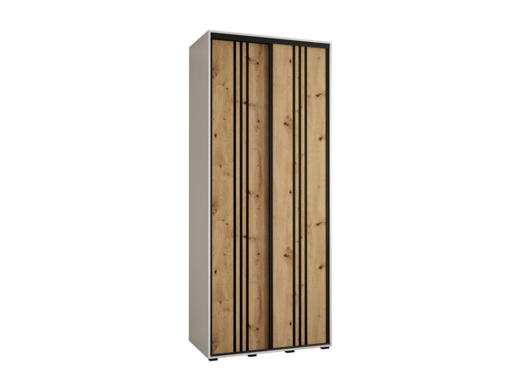 ARMARIO DAVOS 6 DE PUERTAS CORREDERAS 235,2/110/60 2 puertas (Lujodec/Artisan/Negro)