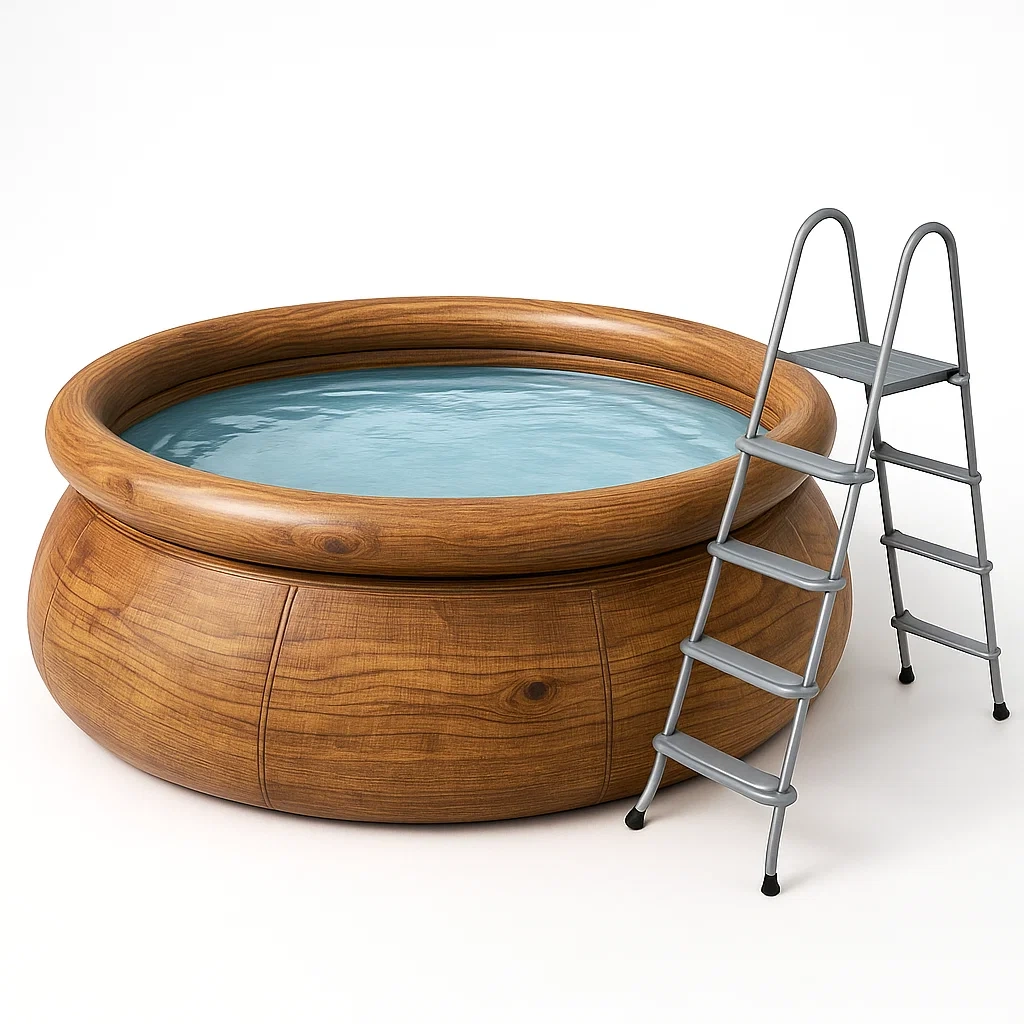 Piscina desmontable 366x100 cm con depuradora redonda color madera MOHzEbEN27Ya