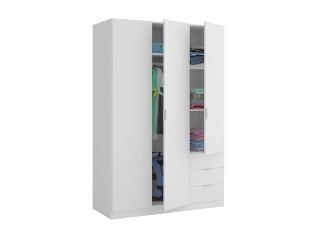 Armario Low Cost 3 puertas 3 cajones Blanco 41950xvzn