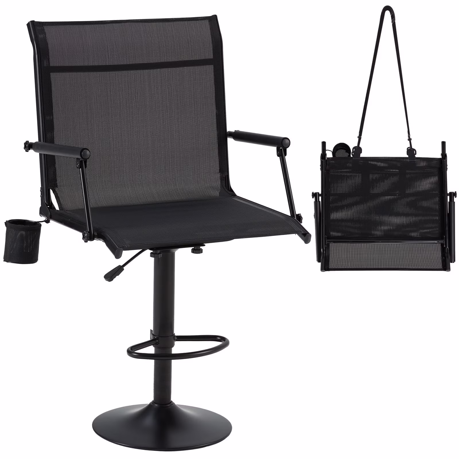 Danrelax 360- Silent Camo Hunting Blind Chair, Armrests, Side Pouch, Telescopic Legs - Image 7
