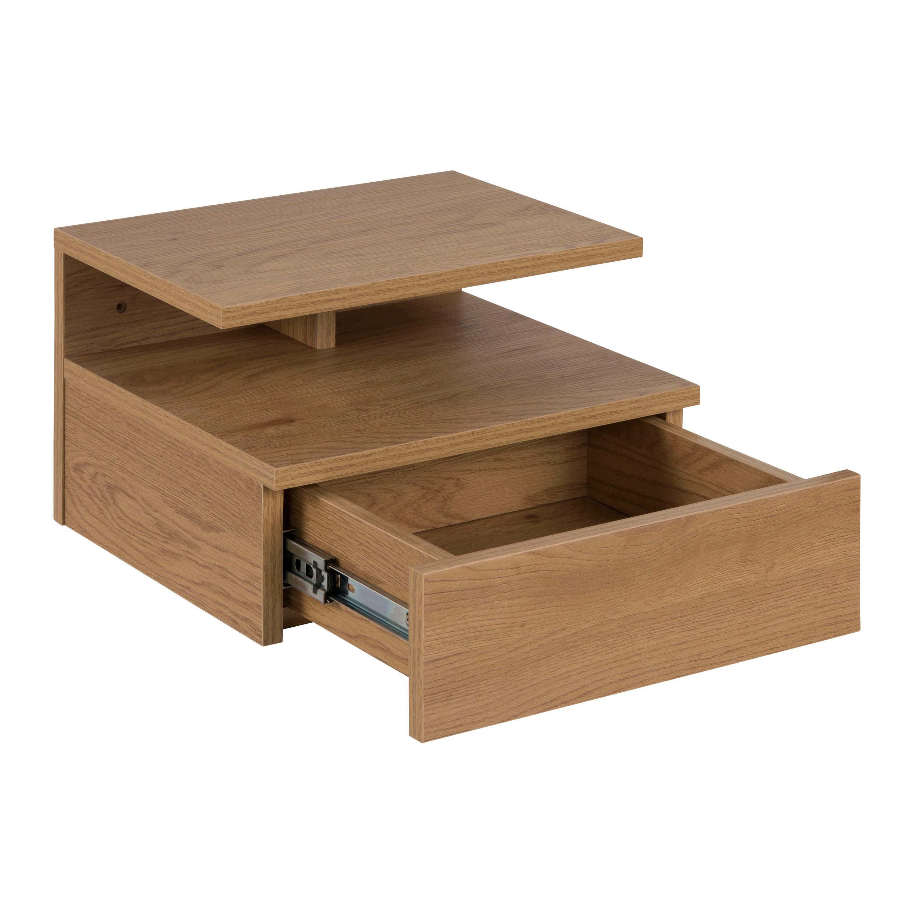 by fonQ basic Zoey Nachtkastje met bovenplank - Eikenbruin