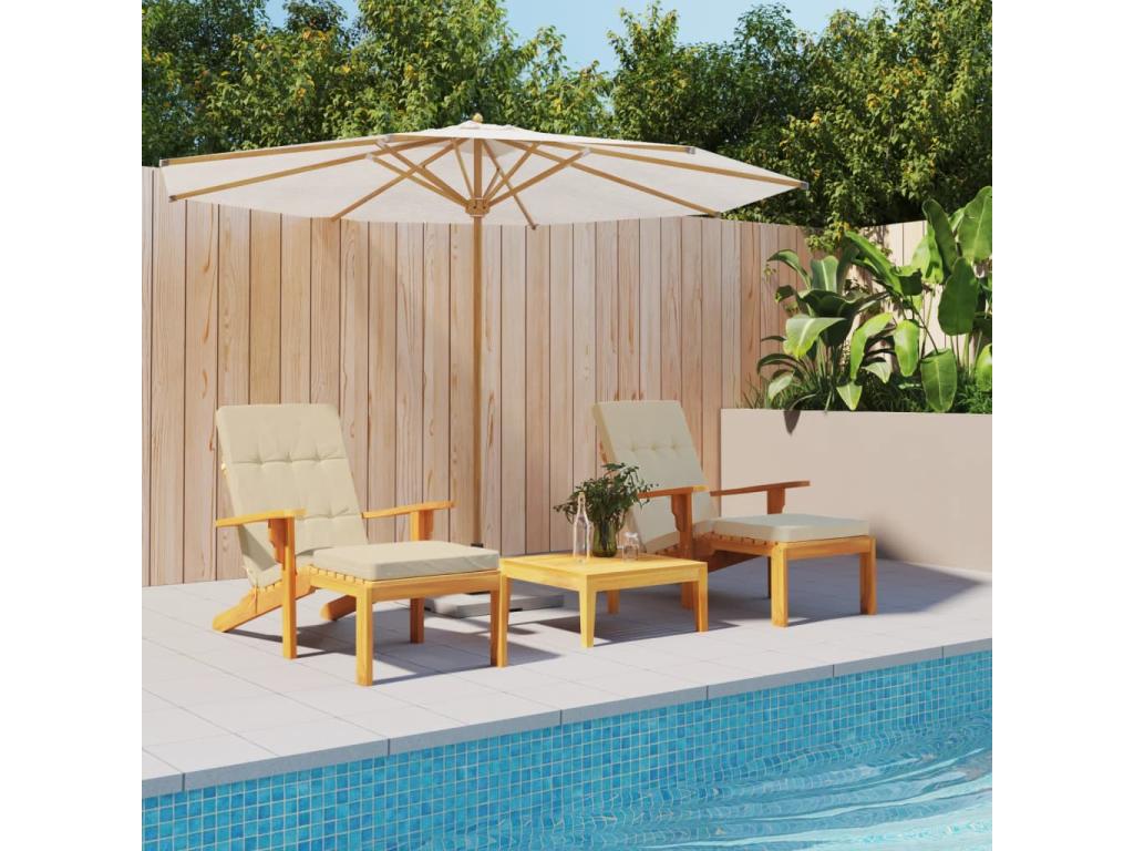 Cojines para tumbona 2 unidades tela Oxford beige
