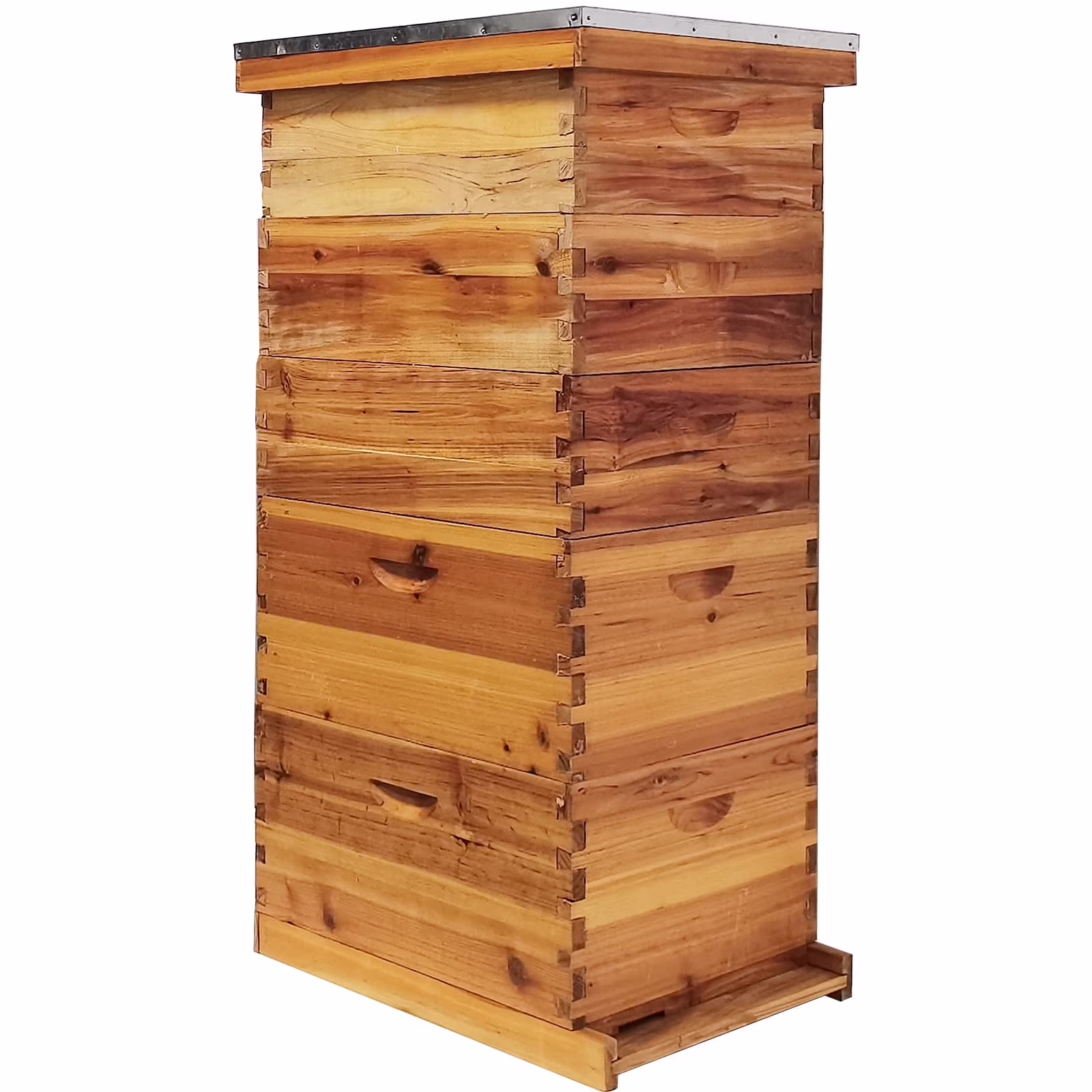 PRIJESSE 5 - Layer Bee Hive for Beekeeping - 2 Deep 3 Medium Boxes with Beeswax Coating, Ventilated Metal Roof (Frames Sold Separately)(3-Layer)