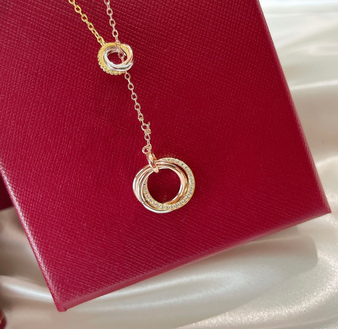 Cartier Three Colors Round Wrap Pendant Necklace - Original Replica Club