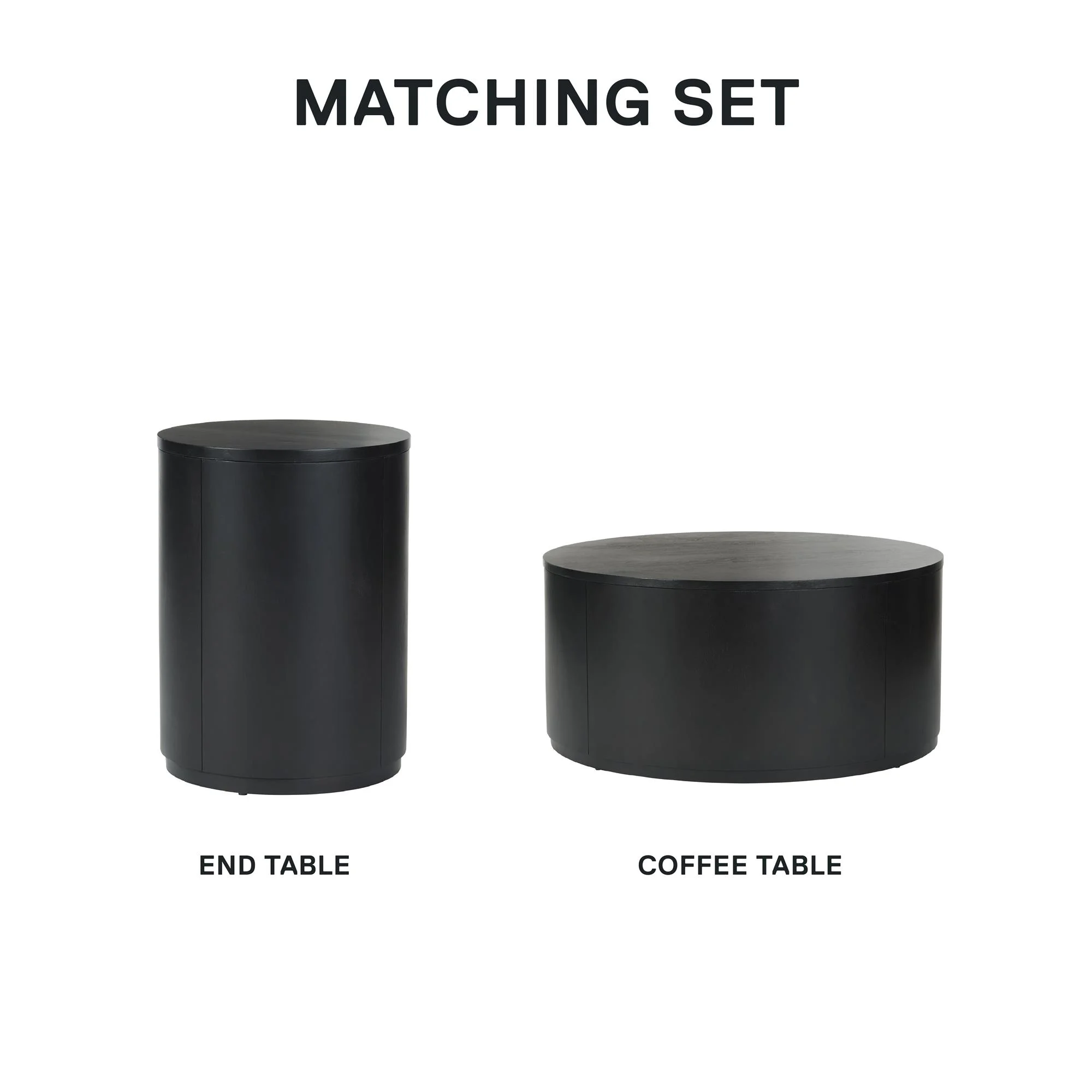Better Homes & Gardens Miller Drum Coffee Table, Black - Image 5
