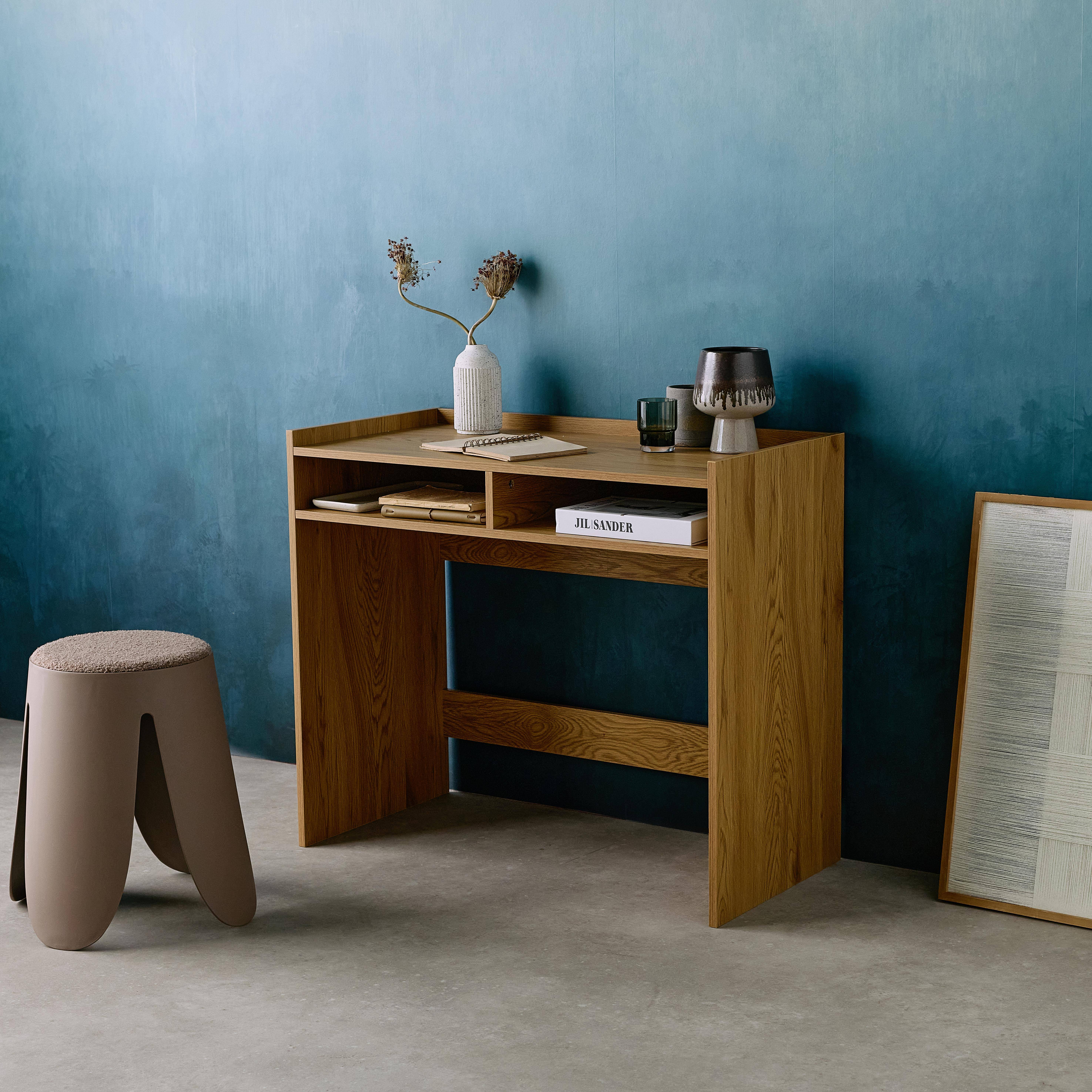 Jules - Escritorio decorativo de madera con 2 compartimentos