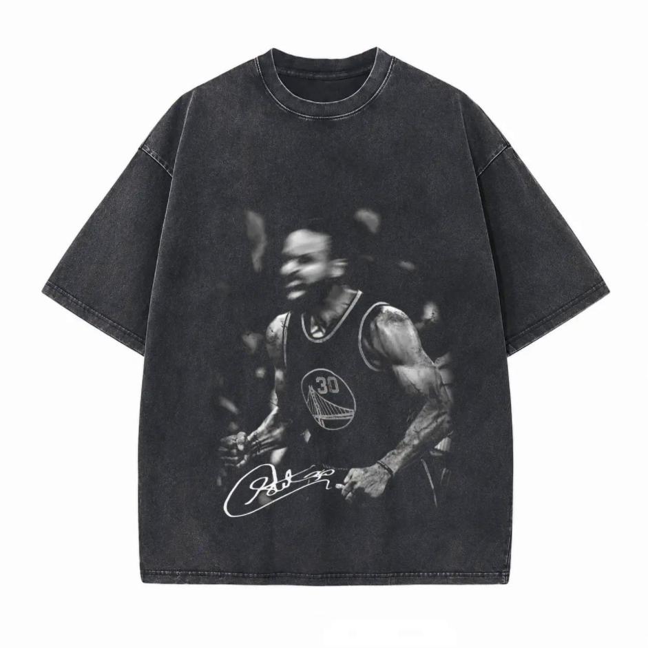 Passionate On-Court Action Shot Of NBA Stars  Printed Unisex Washed T-Shirt