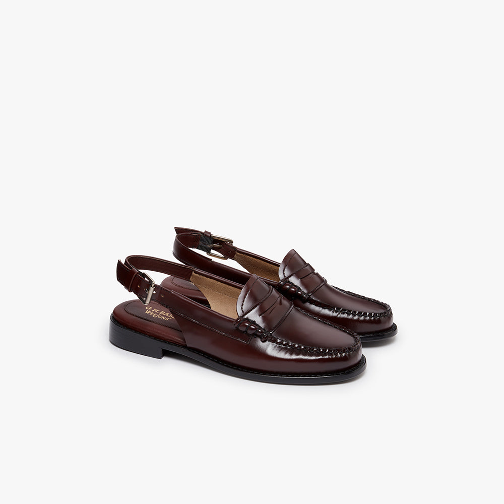 GH Bass - Mocassins Weejun Penny Slingback - Wine