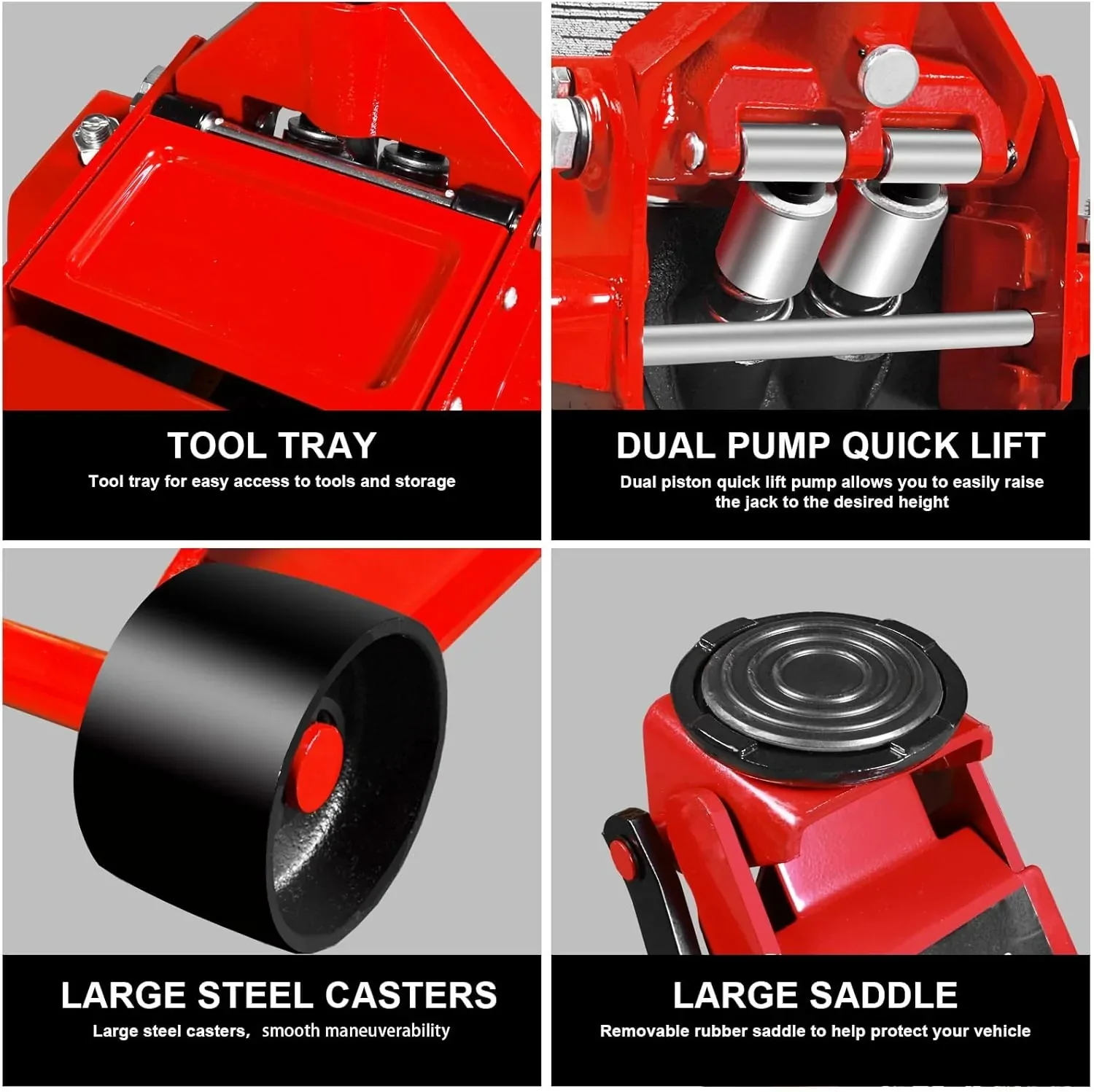 Jack Boss 3 Ton Aluminum And Steel Racing Floor Jack, Red - AS830011L - Image 6 Jack Boss 3 Ton Aluminum And Steel Racing Floor Jack, Red - AS830011L - Image 6