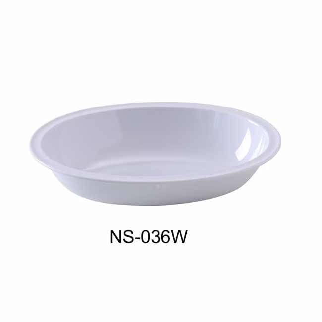 Yanco NS-036W 36 oz Nessico Oval Bowl, White - 10 x 7.375 x 2.25 in. - Pack of 24 - image 1