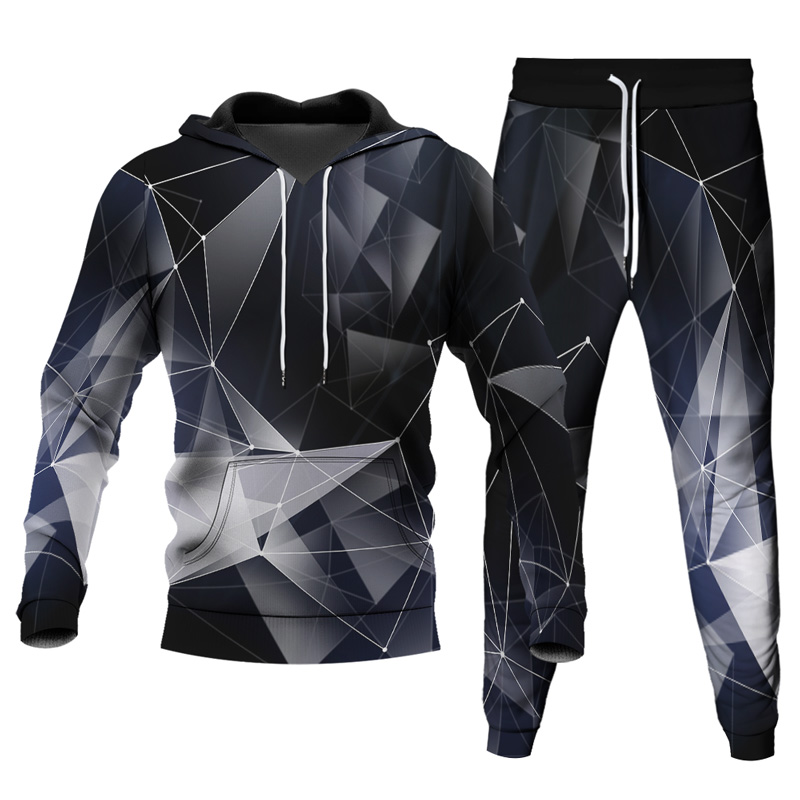 Men's Personalized Printed Hoodie Set 039