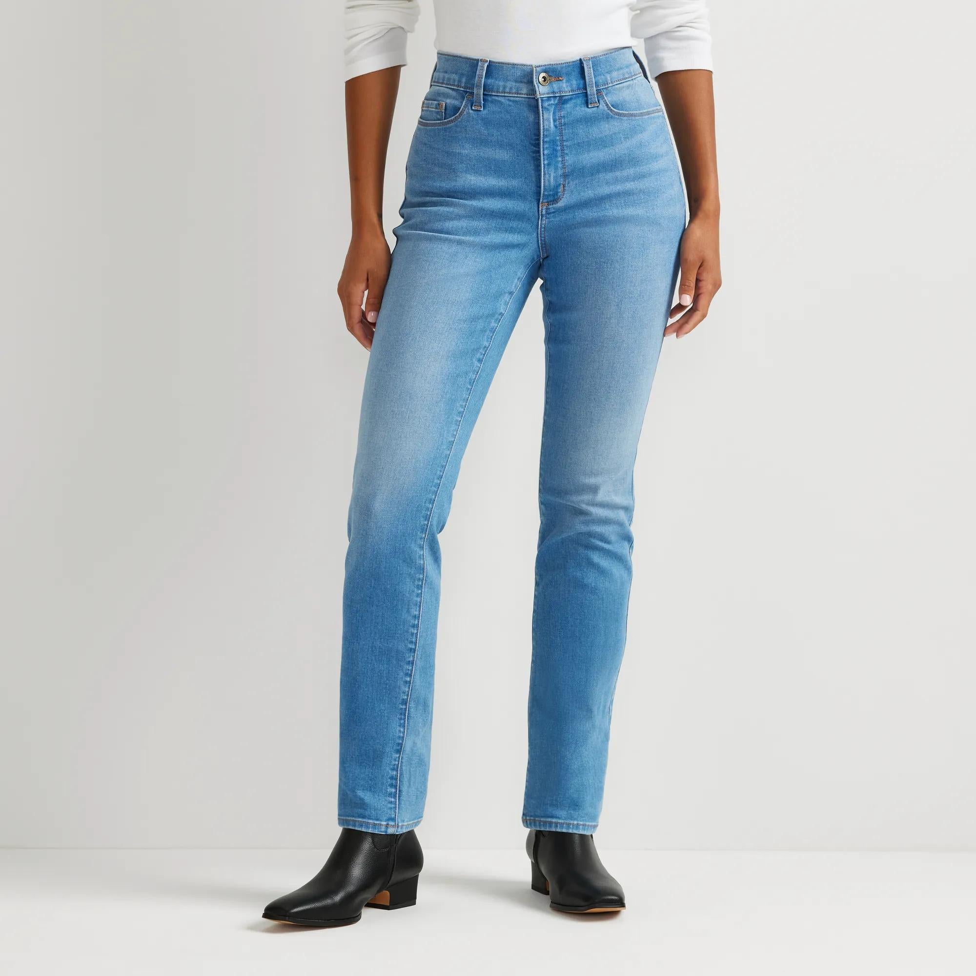 Women's Venture Stretch High-Rise Straight Leg Jeans - Eddie Bauer Outlet