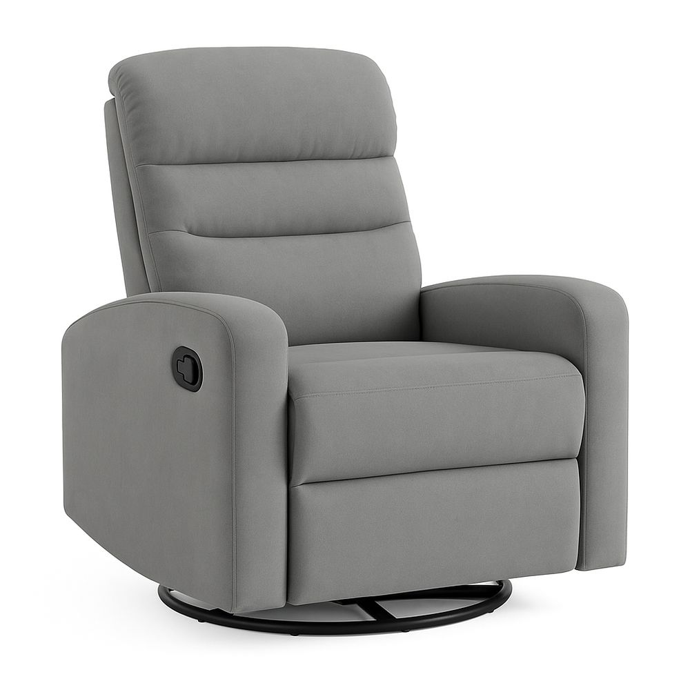 Sofá Reclinable Giratorio moderno en color gris, ideal para sala de estar, estructura robusta y cómoda tapicería